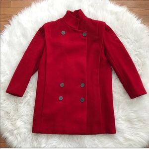 Saks Fifth Avenue Red Pea Coat
